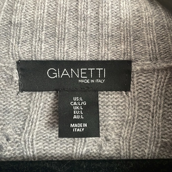 Cable Knit Quarter Zip Sweater in Grey - Picture 3 of 3